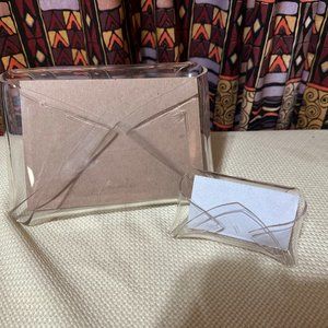 Lucite/Plastic Business Card and Letter/Note Pad Holders